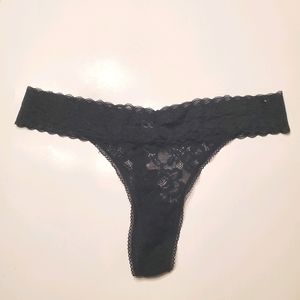 🦩Gillian & O'Malley Black Lace Thong Large